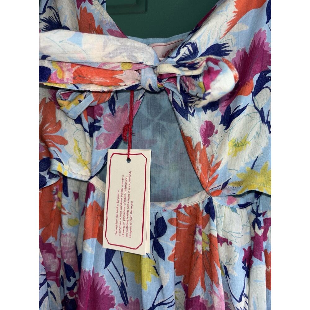 Banjanan Serafina XS Maxi Floral Ruffle Dress Fiesta Sky - Picture 11 of 11